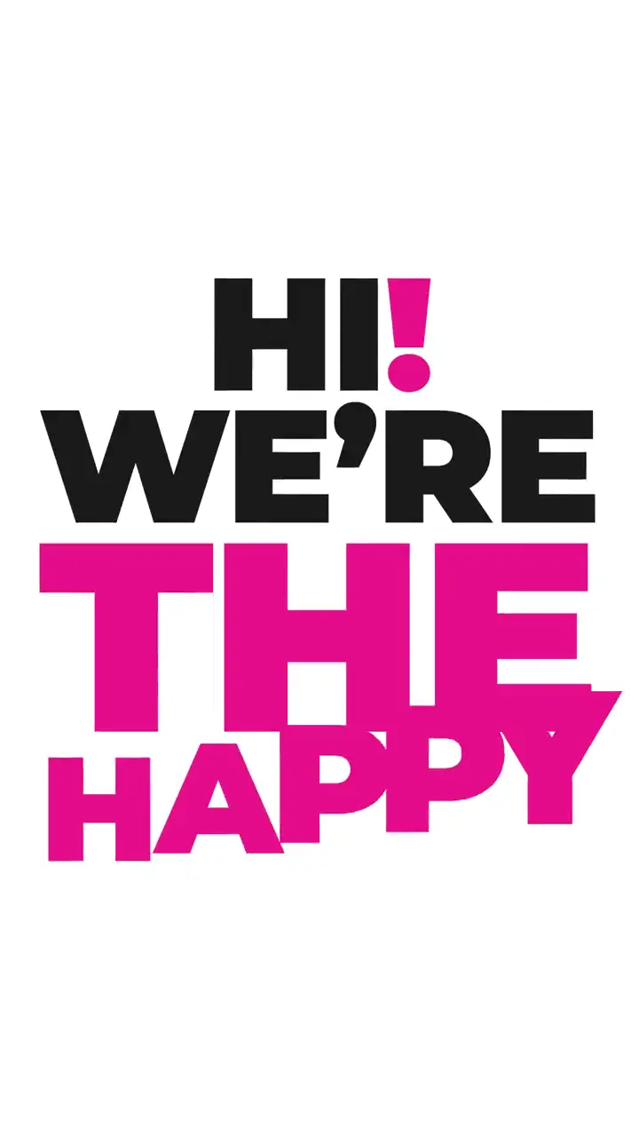 The Happy Waxer reel: a pink smiley-face badge on a pink sunburst background